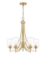 Five Light Chandelier by Z-Lite - Joliet Collection, Burnished Brass Finish - 473-5BBR