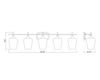Five Light Vanity by Z-Lite - Joliet Collection, Burnished Brass Finish - 473-5V-BBR