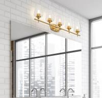 Five Light Vanity by Z-Lite - Joliet Collection, Burnished Brass Finish - 473-5V-BBR