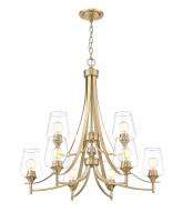 Nine Light Chandelier by Z-Lite - Joliet Collection, Burnished Brass Finish - 473-9BBR