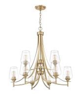 Nine Light Chandelier by Z-Lite - Joliet Collection, Burnished Brass Finish - 473-9BBR