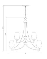 Nine Light Chandelier by Z-Lite - Joliet Collection, Burnished Brass Finish - 473-9BBR