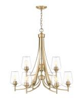 Nine Light Chandelier by Z-Lite - Joliet Collection, Burnished Brass Finish - 473-9BBR