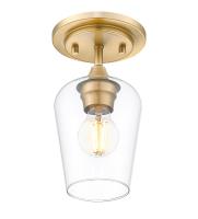 One Light Flush Mount by Z-Lite - Joliet Collection, Burnished Brass Finish - 473F1-BBR