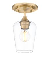 One Light Flush Mount by Z-Lite - Joliet Collection, Burnished Brass Finish - 473F1-BBR