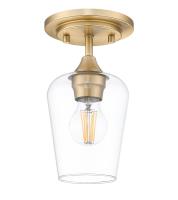 One Light Flush Mount by Z-Lite - Joliet Collection, Burnished Brass Finish - 473F1-BBR