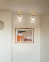 One Light Flush Mount by Z-Lite - Joliet Collection, Burnished Brass Finish - 473F1-BBR
