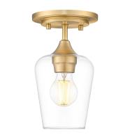 One Light Flush Mount by Z-Lite - Joliet Collection, Burnished Brass Finish - 473F1-BBR