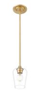 One Light Pendant by Z-Lite - Joliet Collection, Burnished Brass Finish - 473MP-BBR