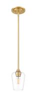 One Light Pendant by Z-Lite - Joliet Collection, Burnished Brass Finish - 473MP-BBR