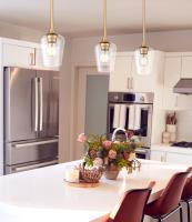One Light Pendant by Z-Lite - Joliet Collection, Burnished Brass Finish - 473MP-BBR