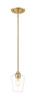 One Light Pendant by Z-Lite - Joliet Collection, Burnished Brass Finish - 473MP-BBR