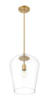 One Light Pendant by Z-Lite - Joliet Collection, Burnished Brass Finish - 473P12-BBR
