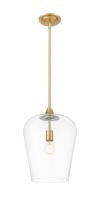 One Light Pendant by Z-Lite - Joliet Collection, Burnished Brass Finish - 473P12-BBR