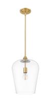 One Light Pendant by Z-Lite - Joliet Collection, Burnished Brass Finish - 473P12-BBR