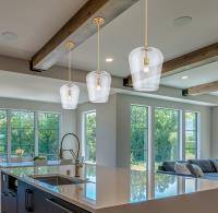 One Light Pendant by Z-Lite - Joliet Collection, Burnished Brass Finish - 473P12-BBR