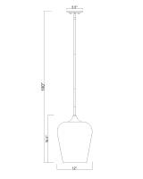 One Light Pendant by Z-Lite - Joliet Collection, Burnished Brass Finish - 473P12-BBR