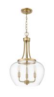 Three Light Pendant by Z-Lite - Joliet Collection, Burnished Brass Finish - 473P16-BBR