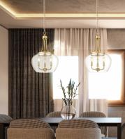 Three Light Pendant by Z-Lite - Joliet Collection, Burnished Brass Finish - 473P16-BBR