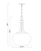 Three Light Pendant by Z-Lite - Joliet Collection, Burnished Brass Finish - 473P16-BBR