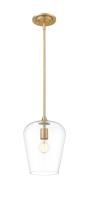 One Light Pendant by Z-Lite - Joliet Collection, Burnished Brass Finish - 473P9-BBR