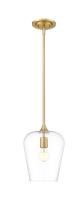 One Light Pendant by Z-Lite - Joliet Collection, Burnished Brass Finish - 473P9-BBR