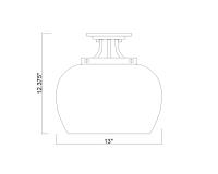 One Light Semi Flush Mount by Z-Lite - Joliet Collection, Burnished Brass Finish - 473SF13-BBR