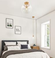 One Light Semi Flush Mount by Z-Lite - Joliet Collection, Burnished Brass Finish - 473SF13-BBR
