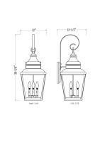 Three Light Outdoor Wall Mount by Z-Lite - Raphael Collection, Sand Black Finish - 5029B-BK