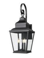Three Light Outdoor Wall Mount by Z-Lite - Raphael Collection, Sand Black Finish - 5029B-BK