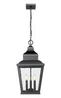 Three Light Outdoor Chain Mount Ceiling Fixture by Z-Lite - Raphael Collection, Sand Black Finish - 5029CHB-BK