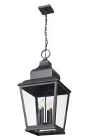 Four Light Outdoor Chain Mount Ceiling Fixture by Z-Lite - Raphael Collection, Sand Black Finish - 5029CHXL-BK