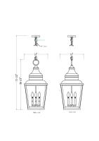 Four Light Outdoor Chain Mount Ceiling Fixture by Z-Lite - Raphael Collection, Sand Black Finish - 5029CHXL-BK