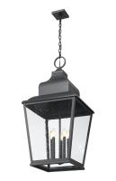 Five Light Outdoor Chain Mount Ceiling Fixture by Z-Lite - Raphael Collection, Sand Black Finish - 5029CHXXL-BK