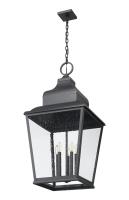 Five Light Outdoor Chain Mount Ceiling Fixture by Z-Lite - Raphael Collection, Sand Black Finish - 5029CHXXL-BK