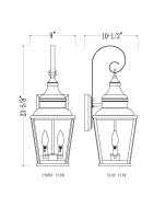 Two Light Outdoor Wall Mount by Z-Lite - Raphael Collection, Sand Black Finish - 5029M-BK