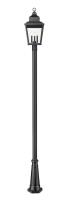 Three Light Outdoor Post Mount by Z-Lite - Raphael Collection, Sand Black Finish - 5029PHBR-5011P-BK