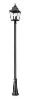 Three Light Outdoor Post Mount by Z-Lite - Raphael Collection, Sand Black Finish - 5029PHBR-5011P-BK