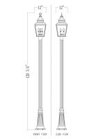 Three Light Outdoor Post Mount by Z-Lite - Raphael Collection, Sand Black Finish - 5029PHBR-5011P-BK