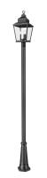 Three Light Outdoor Post Mount by Z-Lite - Raphael Collection, Sand Black Finish - 5029PHBR-5011P-BK