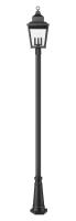 Three Light Outdoor Post Mount by Z-Lite - Raphael Collection, Sand Black Finish - 5029PHBR-519P-BK
