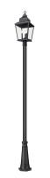 Three Light Outdoor Post Mount by Z-Lite - Raphael Collection, Sand Black Finish - 5029PHBR-519P-BK