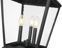 Three Light Outdoor Post Mount by Z-Lite - Raphael Collection, Sand Black Finish - 5029PHBR-519P-BK