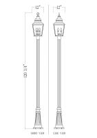 Three Light Outdoor Post Mount by Z-Lite - Raphael Collection, Sand Black Finish - 5029PHBR-519P-BK