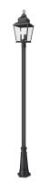 Three Light Outdoor Post Mount by Z-Lite - Raphael Collection, Sand Black Finish - 5029PHBR-519P-BK