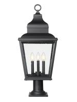 Three Light Outdoor Pier Mount by Z-Lite - Raphael Collection, Sand Black Finish - 5029PHBR-533PM-BK