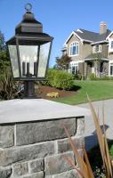 Three Light Outdoor Pier Mount by Z-Lite - Raphael Collection, Sand Black Finish - 5029PHBR-533PM-BK