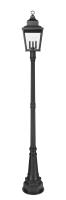 Three Light Outdoor Post Mount by Z-Lite - Raphael Collection, Sand Black Finish - 5029PHBR-564P-BK