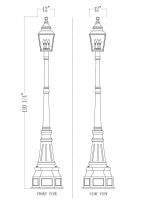 Three Light Outdoor Post Mount by Z-Lite - Raphael Collection, Sand Black Finish - 5029PHBR-564P-BK