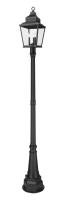 Three Light Outdoor Post Mount by Z-Lite - Raphael Collection, Sand Black Finish - 5029PHBR-564P-BK